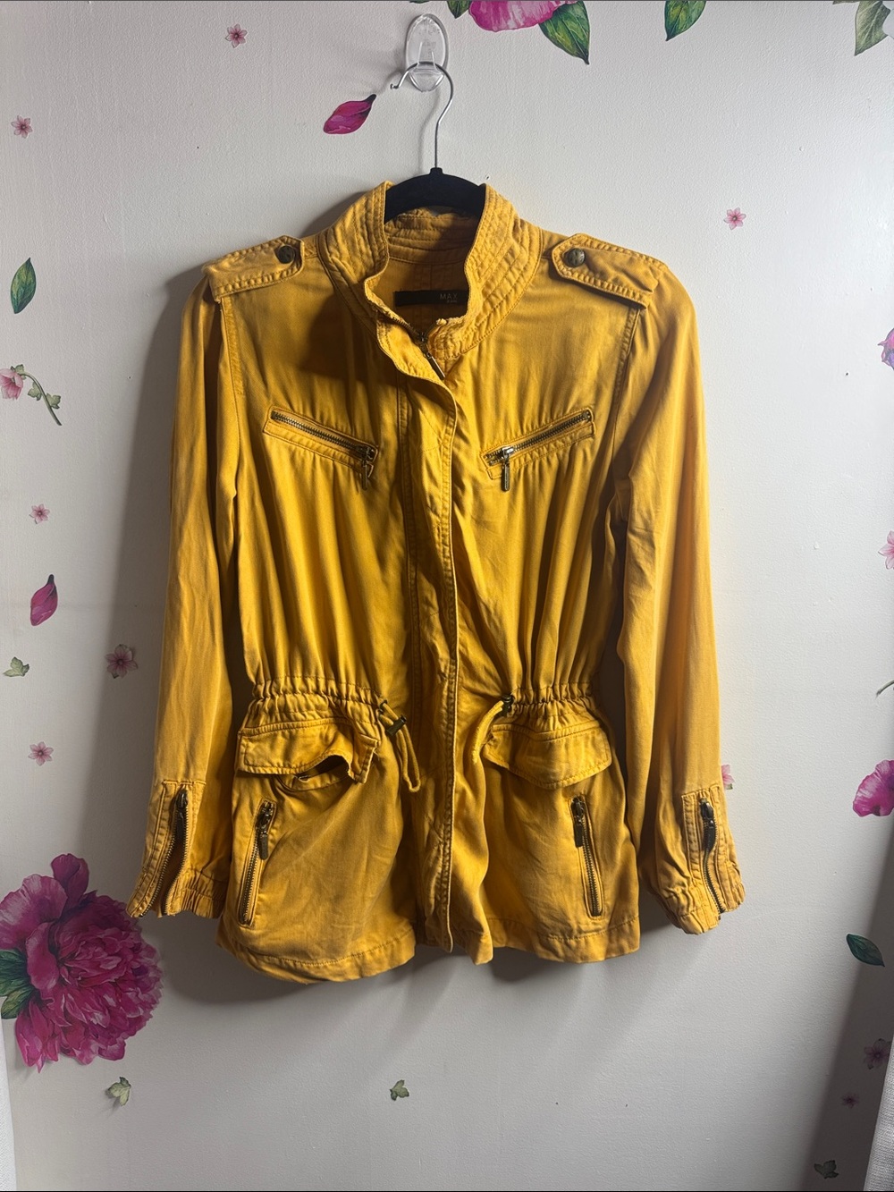 Max Jeans Burnt Orange Drawstring Utility Jacket